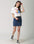 Visages Graphic Print Slim Crop T-Shirt